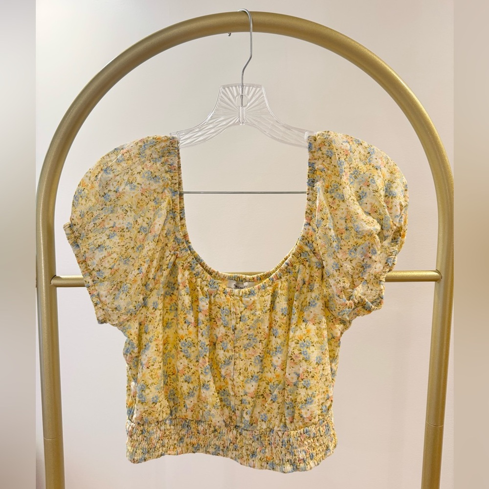 American Eagle Outfitters Yellow Floral Blouse